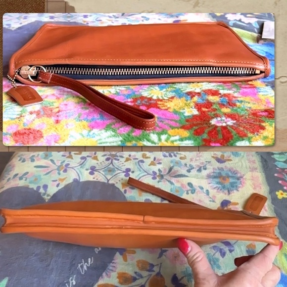 VINTAGE COACH LARGE SLIM CLUTCH IN BRITISH TAN 9555 - Picture 3 of 14